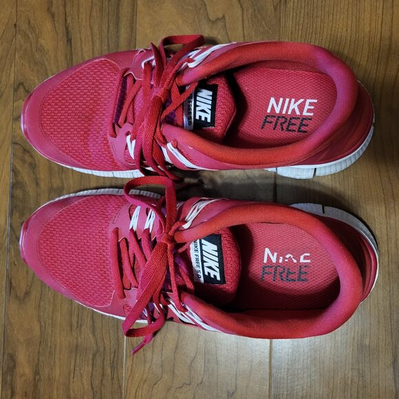 Nike Free 5.0 2014 Red Black White Running Sneakers Shoes Size 9 - Picture 6 of 12